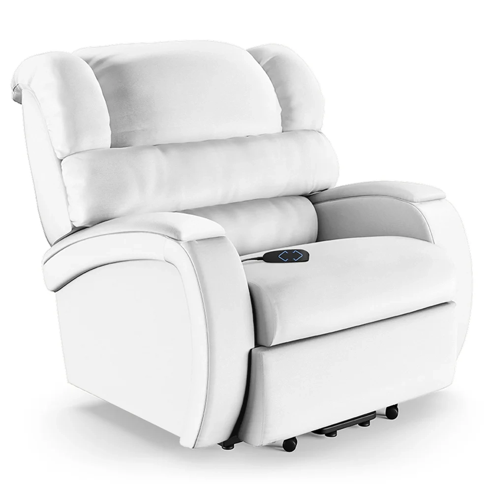 Poltrona do Papai Reclinável Kalie Elevação Lift Elétrico FH9 PU Branco - Mpozenato