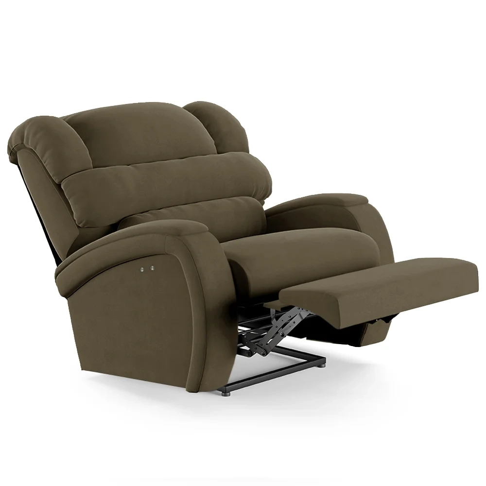 Poltrona do Papai Reclinável Kalie Power Touch Massagem FH9 Veludo Capuccino - Mpozenato