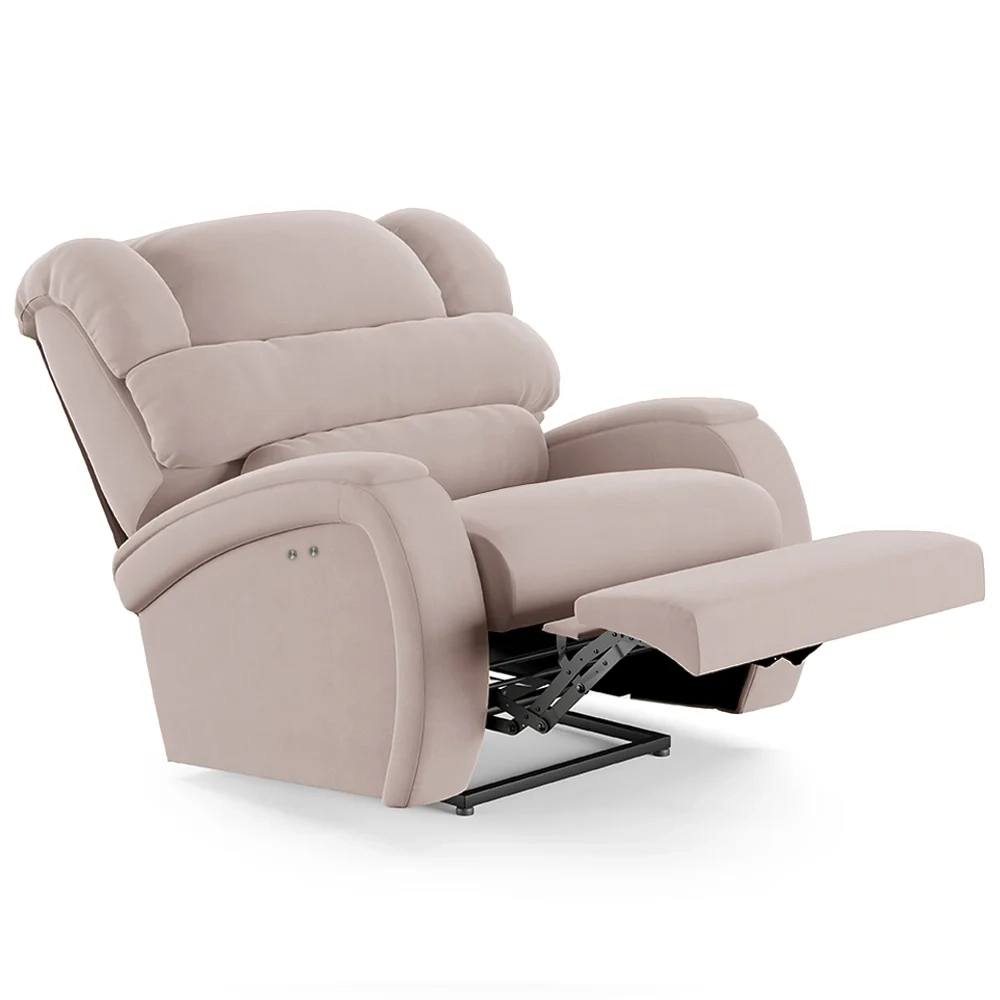 Poltrona do Papai Reclinável Kalie Power Touch Massagem FH9 Veludo Rosê - Mpozenato