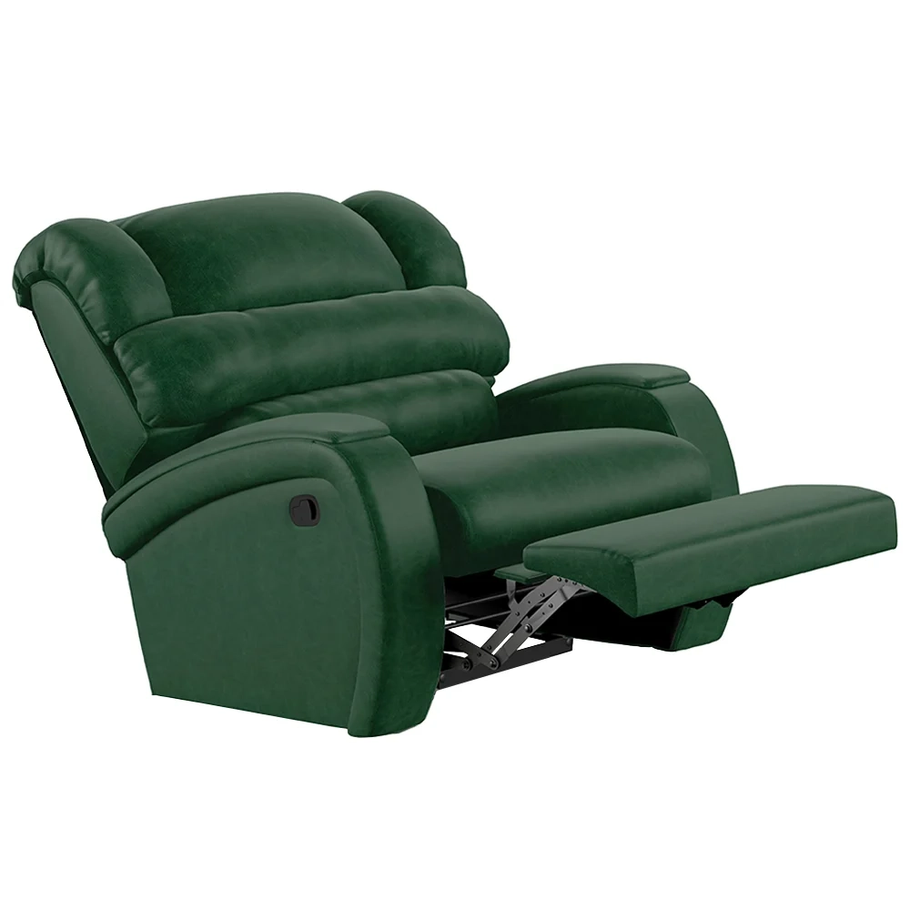 Poltrona do Papai Reclinável Kalie Manual Gatilho FH9 PU Verde Musgo - Mpozenato