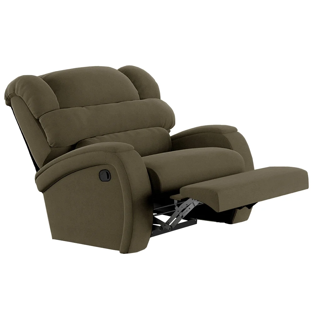 Poltrona do Papai Reclinável Kalie Manual Gatilho FH9 Veludo Capuccino - Mpozenato
