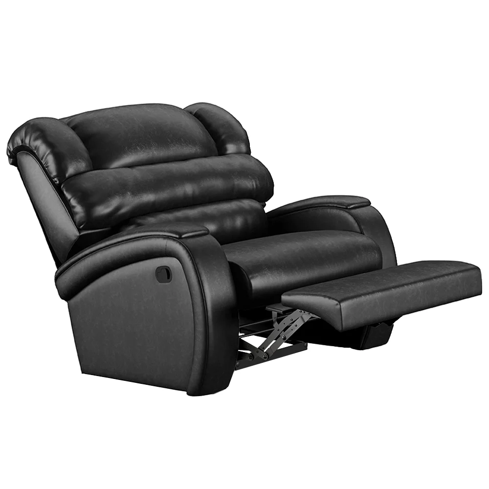 Poltrona do Papai Reclinável Kalie Manual Gatilho FH9 PU Preto Brilho - Mpozenato