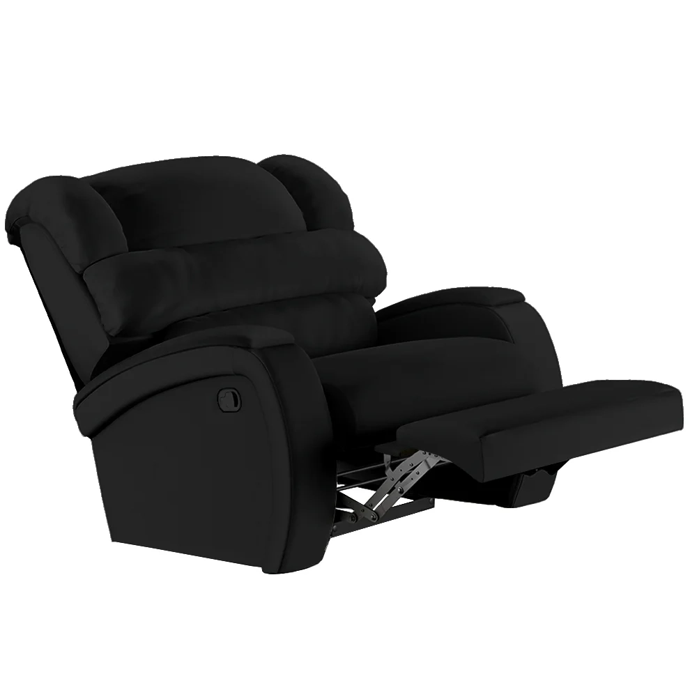 Poltrona do Papai Reclinável Kalie Manual Gatilho FH9 PU Preto - Mpozenato