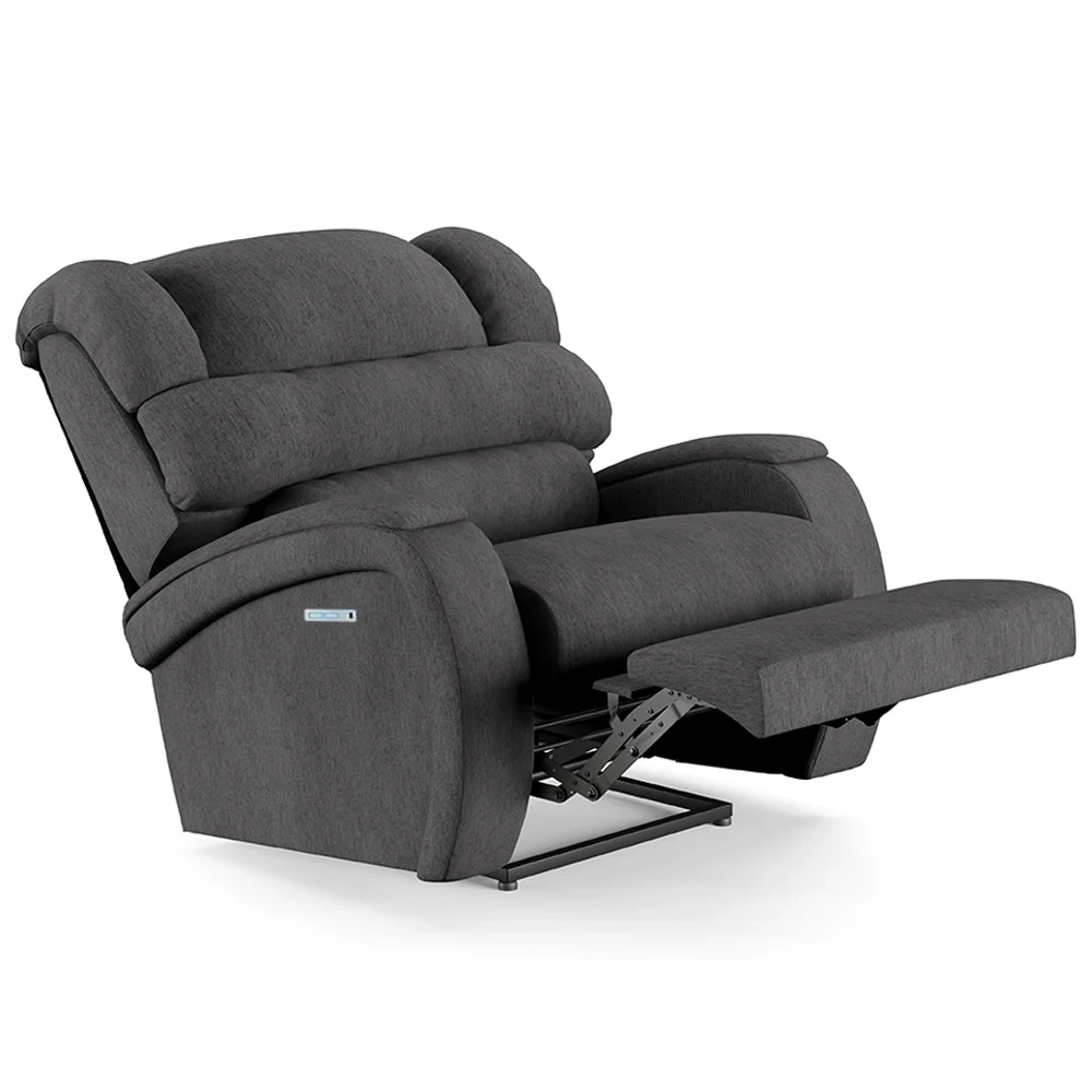 Poltrona do Papai Reclinável Kalie Elétrica Botão LED FH9 Linho Grafite - Mpozenato