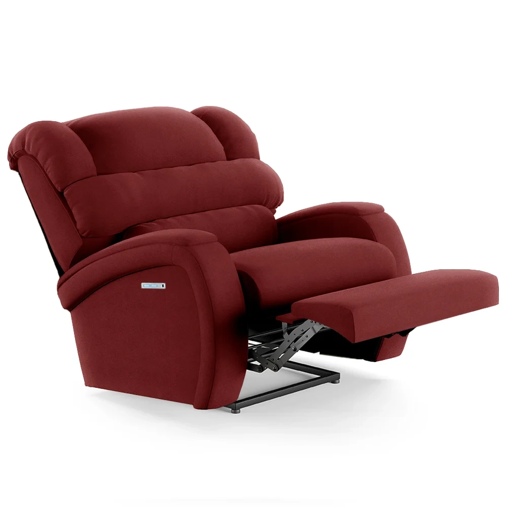 Poltrona do Papai Reclinável Kalie Elétrica Botão LED FH9 Veludo Vermelho - Mpozenato