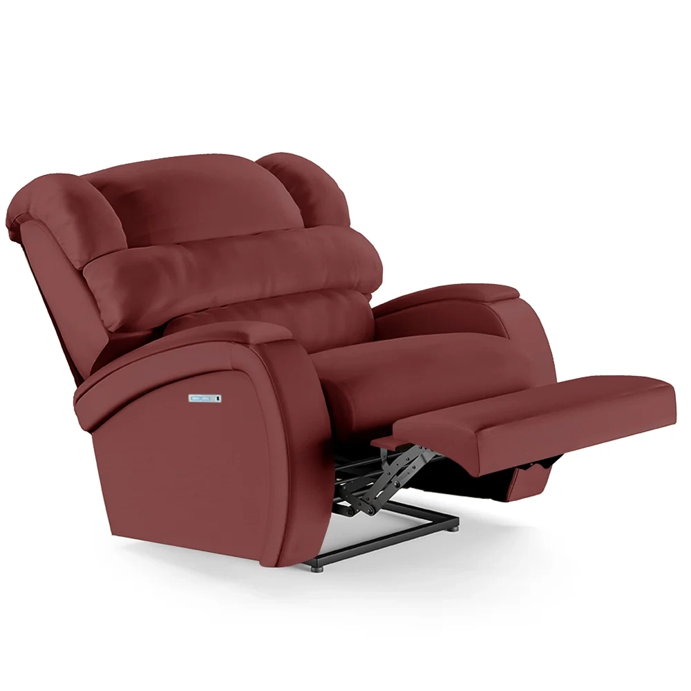 Poltrona do Papai Reclinável Kalie Elétrica Botão LED Massagem FH9 PU Vermelho - Mpozenato