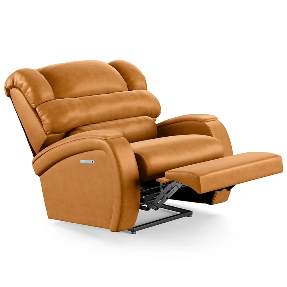 Poltrona do Papai Reclinável Kalie Elétrica Botão LED Massagem FH9 PU Whisky - Mpozenato