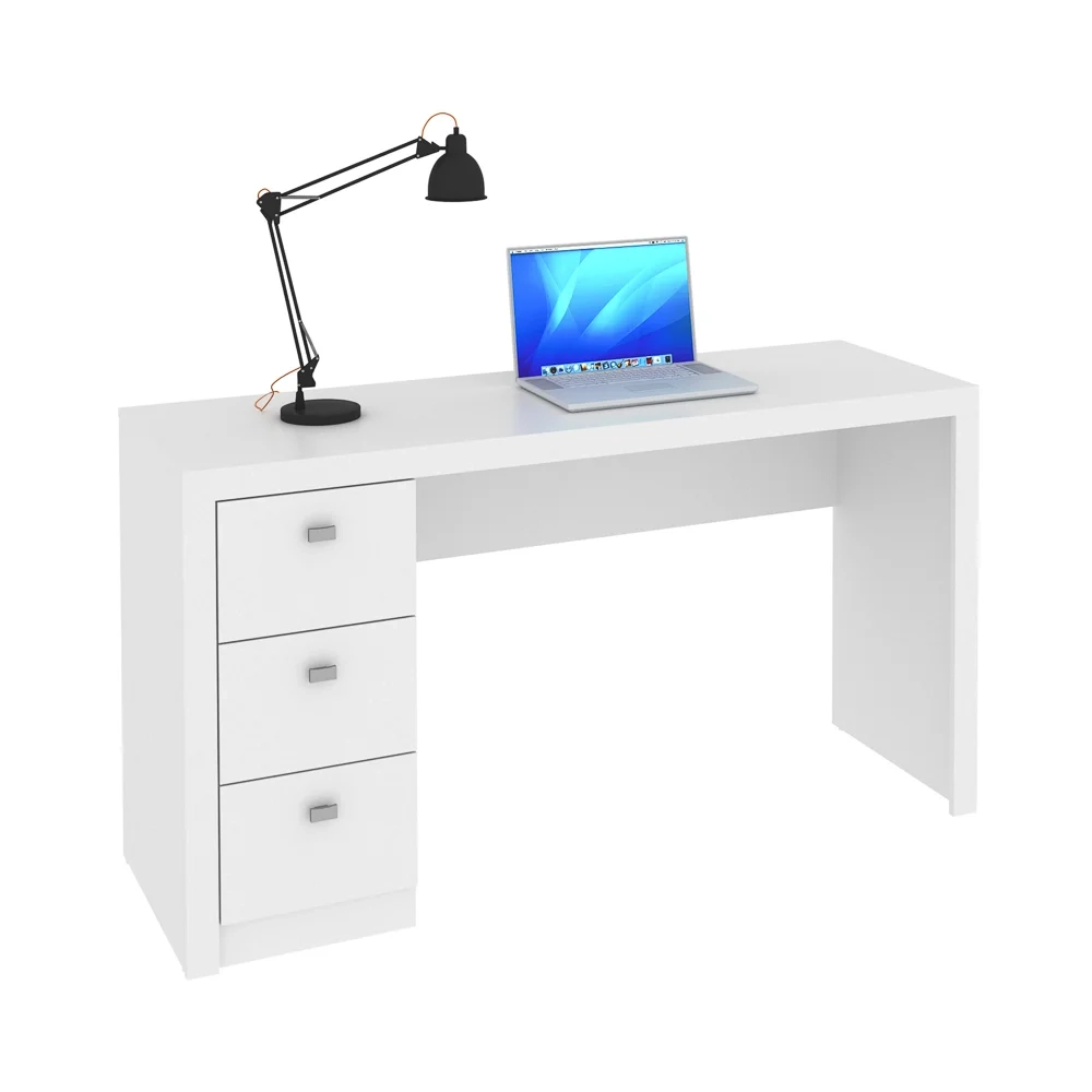 Mesa Para Computador 3 Gavetas ME4102 Branco - Tecno Mobili