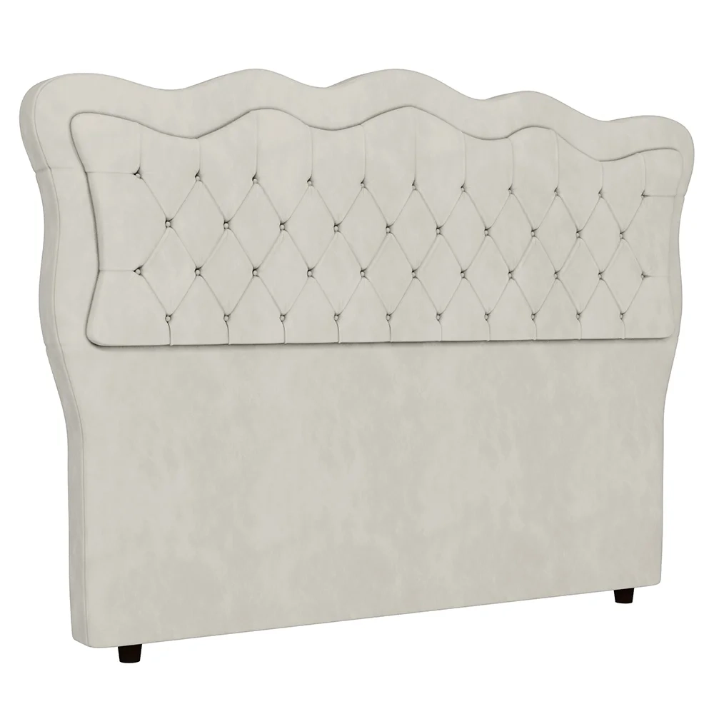 Cabeceira Casal Queen Cama Box 160cm Oregon Z04 Veludo Bege - Mpozenato