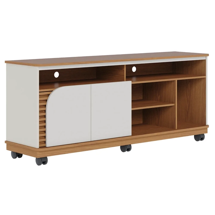Rack para Sala Bancada de TV 65 Pol 150cm Madrid C05 Freijó/Off White Matte - Mpozenato