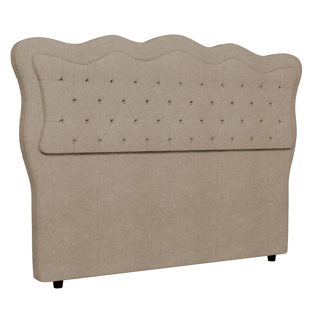 Cabeceira Casal King Cama Box 195cm Oregon Z04 Boucle Capuccino - Mpozenato