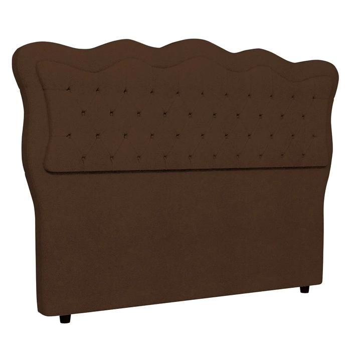 Cabeceira Casal King Cama Box 195cm Oregon Z04 Boucle Marrom - Mpozenato