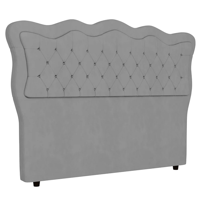 Cabeceira Casal King Cama Box 195cm Oregon Z04 Veludo Cinza - Mpozenato