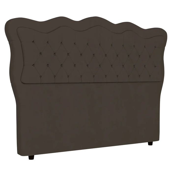 Cabeceira Casal King Cama Box 195cm Oregon Z04 Veludo Marrom - Mpozenato
