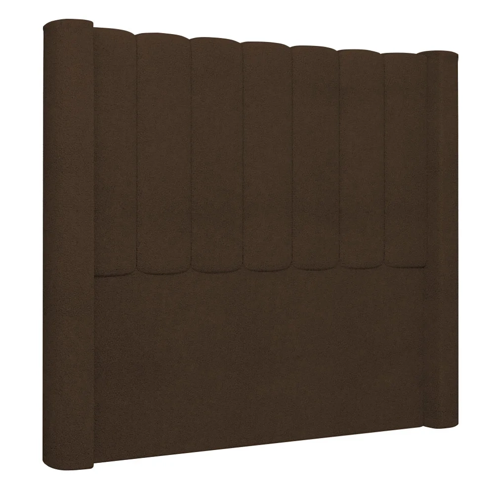 Cabeceira Casal Cama Box 140cm Claire Z04 Boucle Marrom - Mpozenato