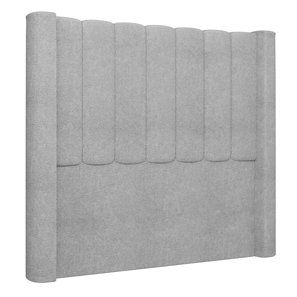 Cabeceira Casal Queen Cama Box 160cm Claire Z04 Boucle Cinza - Mpozenato