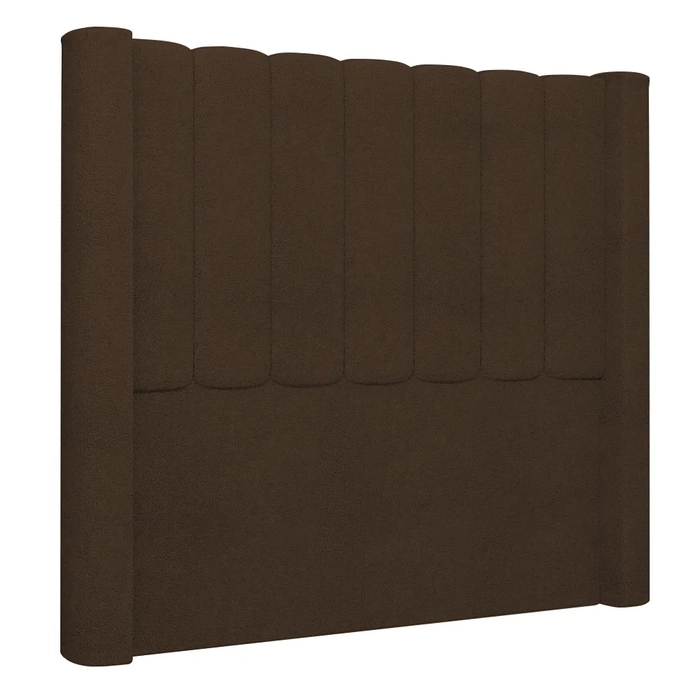 Cabeceira Casal King Cama Box 195cm Claire Z04 Boucle Marrom - Mpozenato