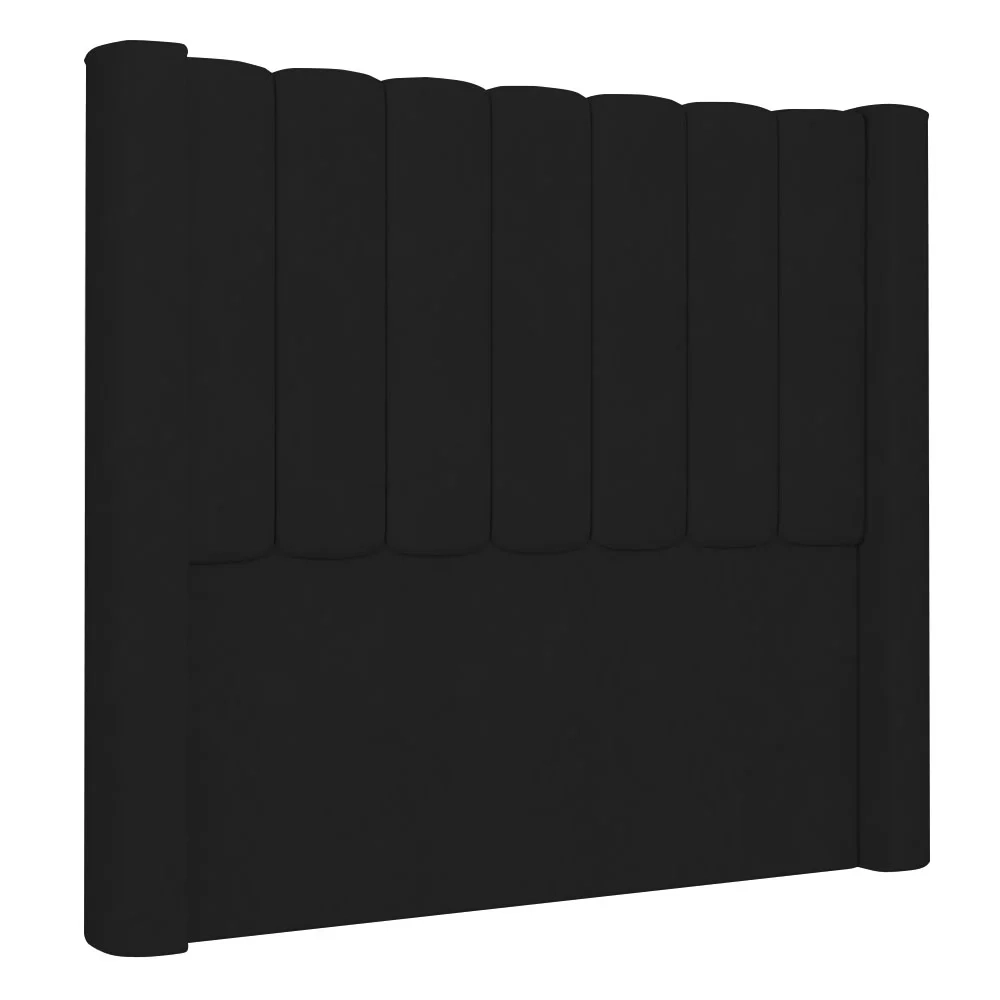 Cabeceira Casal King Cama Box 195cm Claire Z04 Veludo Preto - Mpozenato