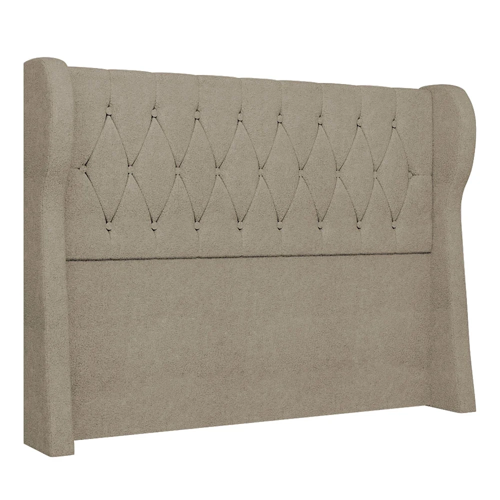 Cabeceira Casal Cama Box 140cm Malva Z04 Boucle Capuccino - Mpozenato