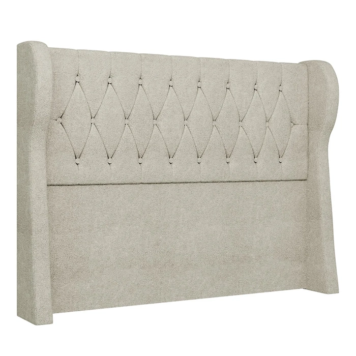 Cabeceira Casal Cama Box 140cm Malva Z04 Boucle Bege - Mpozenato