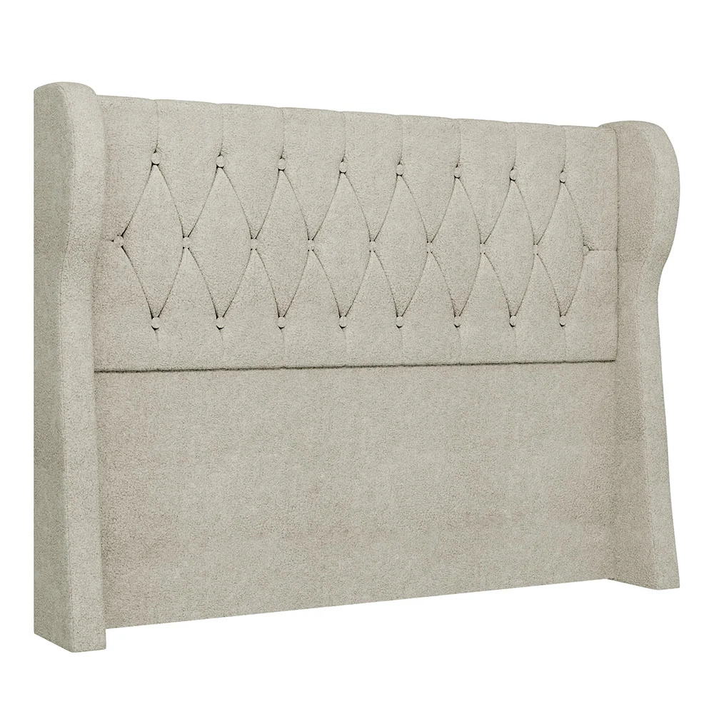 Cabeceira Casal Queen Cama Box 160cm Malva Z04 Boucle Bege - Mpozenato