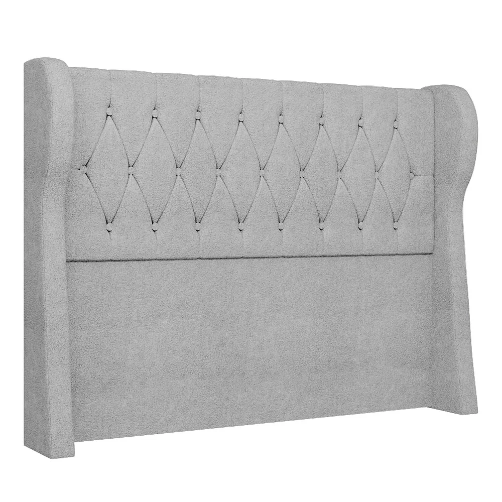 Cabeceira Casal Queen Cama Box 160cm Malva Z04 Boucle Cinza - Mpozenato