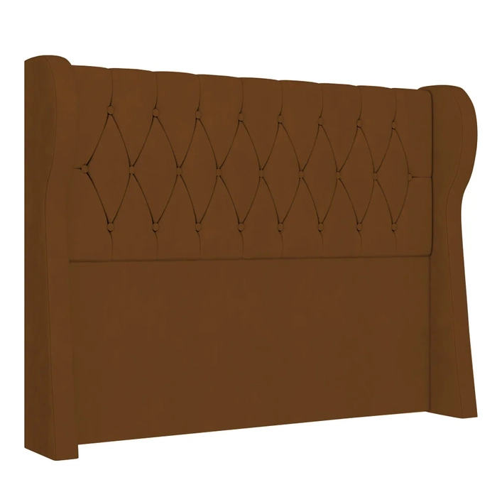 Cabeceira Casal Queen Cama Box 160cm Malva Z04 Veludo Terracota - Mpozenato