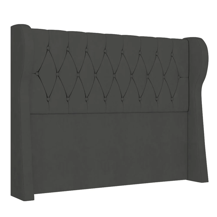 Cabeceira Casal Queen Cama Box 160cm Malva Z04 Veludo Grafite - Mpozenato