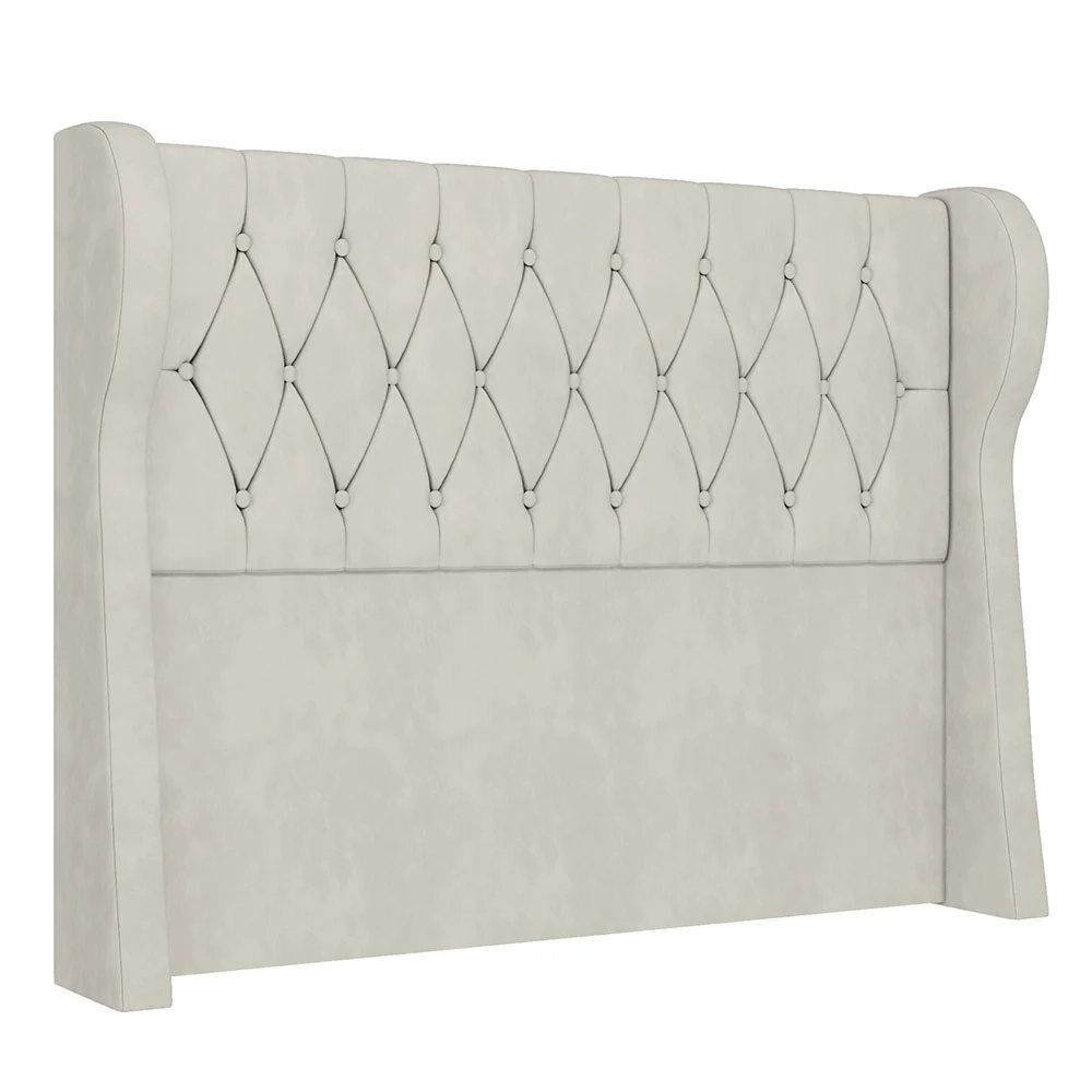 Cabeceira Casal King Cama Box 195cm Malva Z04 Veludo Bege - Mpozenato