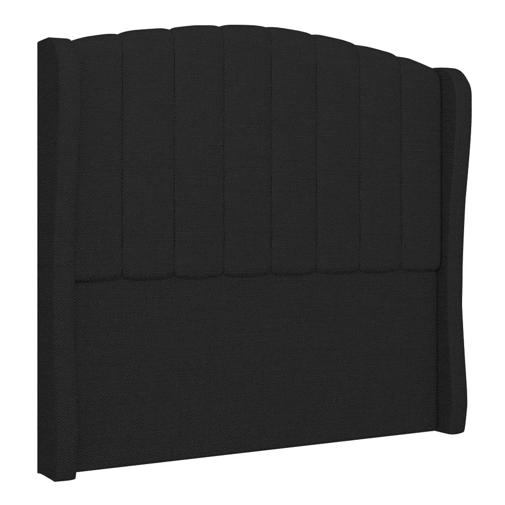 Cabeceira Casal Queen Cama Box 160cm Glenda Z04 Linho Preto - Mpozenato