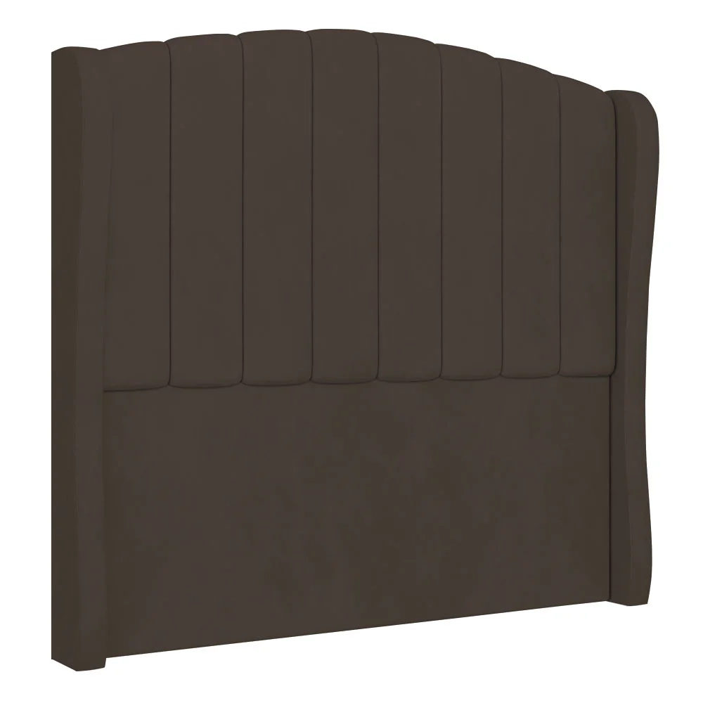 Cabeceira Casal Queen Cama Box 160cm Glenda Z04 Veludo Marrom - Mpozenato