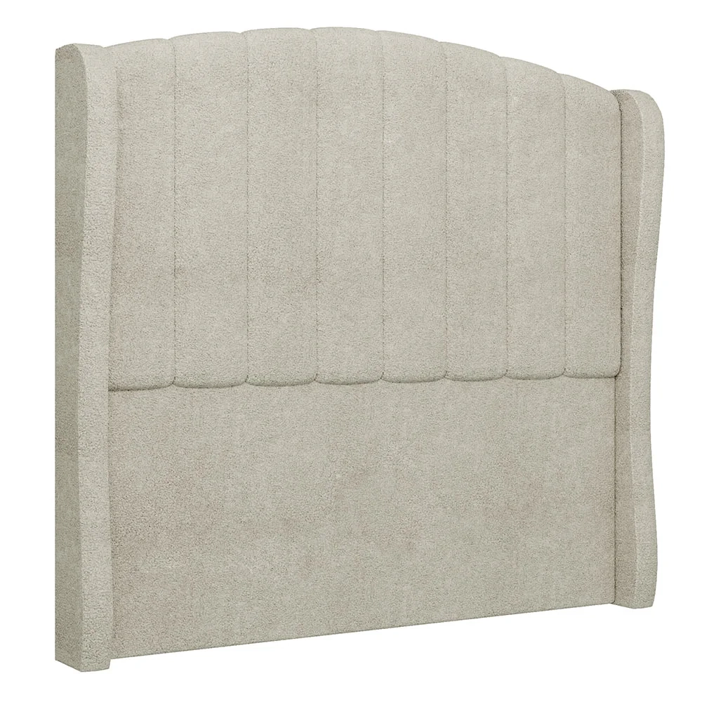 Cabeceira Casal King Cama Box 195cm Glenda Z04 Boucle Bege - Mpozenato