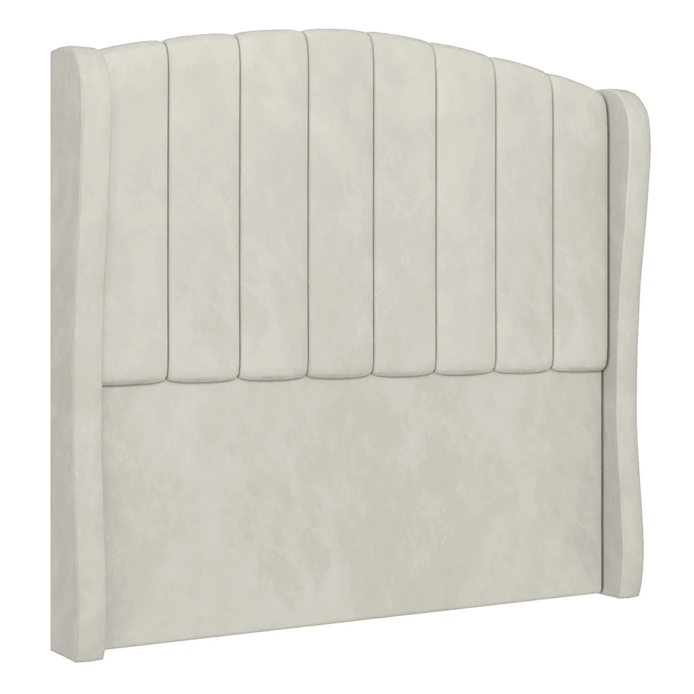 Cabeceira Casal King Cama Box 195cm Glenda Z04 Veludo Bege - Mpozenato