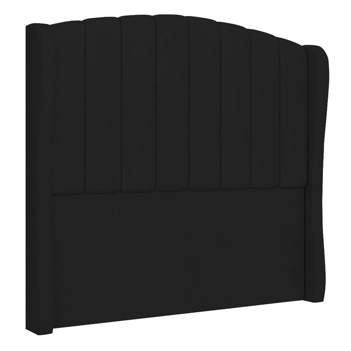 Cabeceira Casal King Cama Box 195cm Glenda Z04 Veludo Preto - Mpozenato
