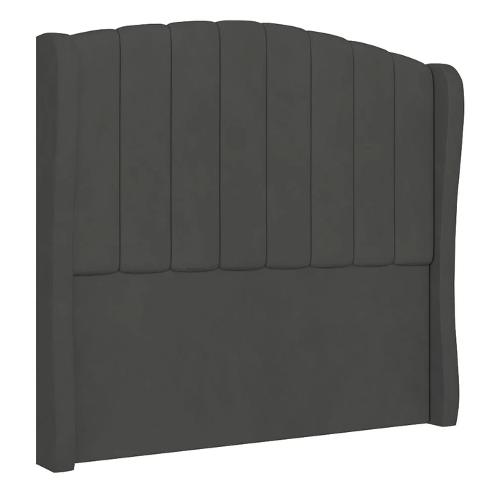 Cabeceira Casal King Cama Box 195cm Glenda Z04 Veludo Grafite - Mpozenato