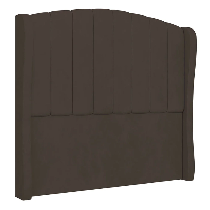 Cabeceira Casal King Cama Box 195cm Glenda Z04 Veludo Marrom - Mpozenato