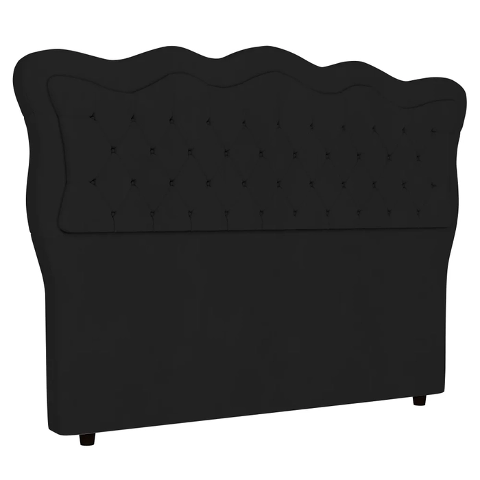 Cabeceira Casal Cama Box 140cm Oregon Z04 Veludo Preto - Mpozenato