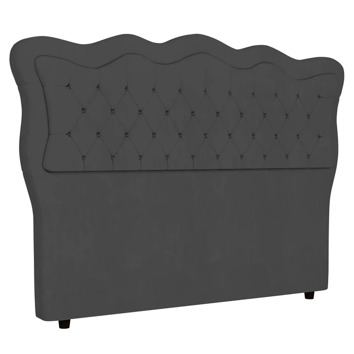 Cabeceira Casal Cama Box 140cm Oregon Z04 Veludo Grafite - Mpozenato
