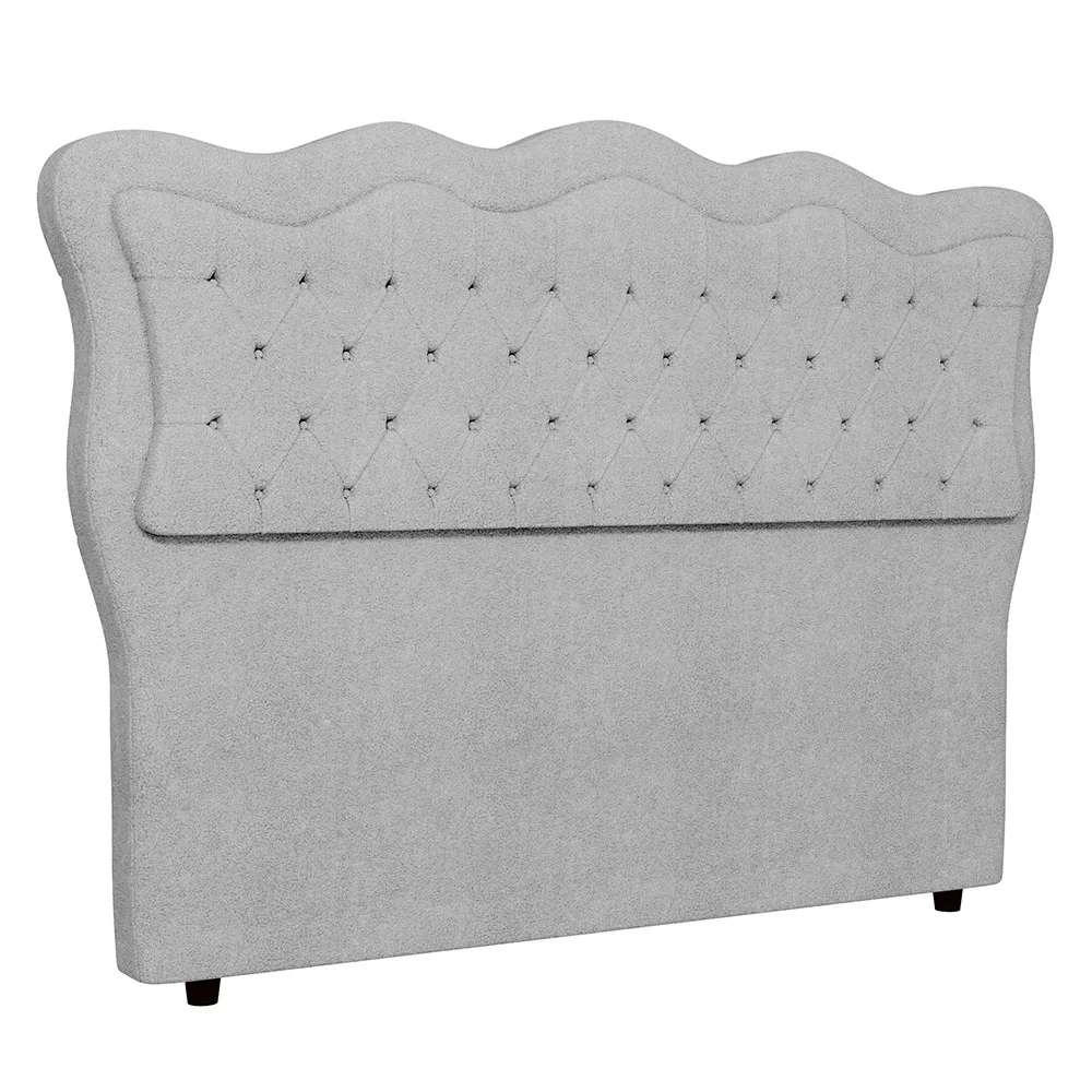 Cabeceira Casal Queen Cama Box 160cm Oregon Z04 Boucle Cinza - Mpozenato
