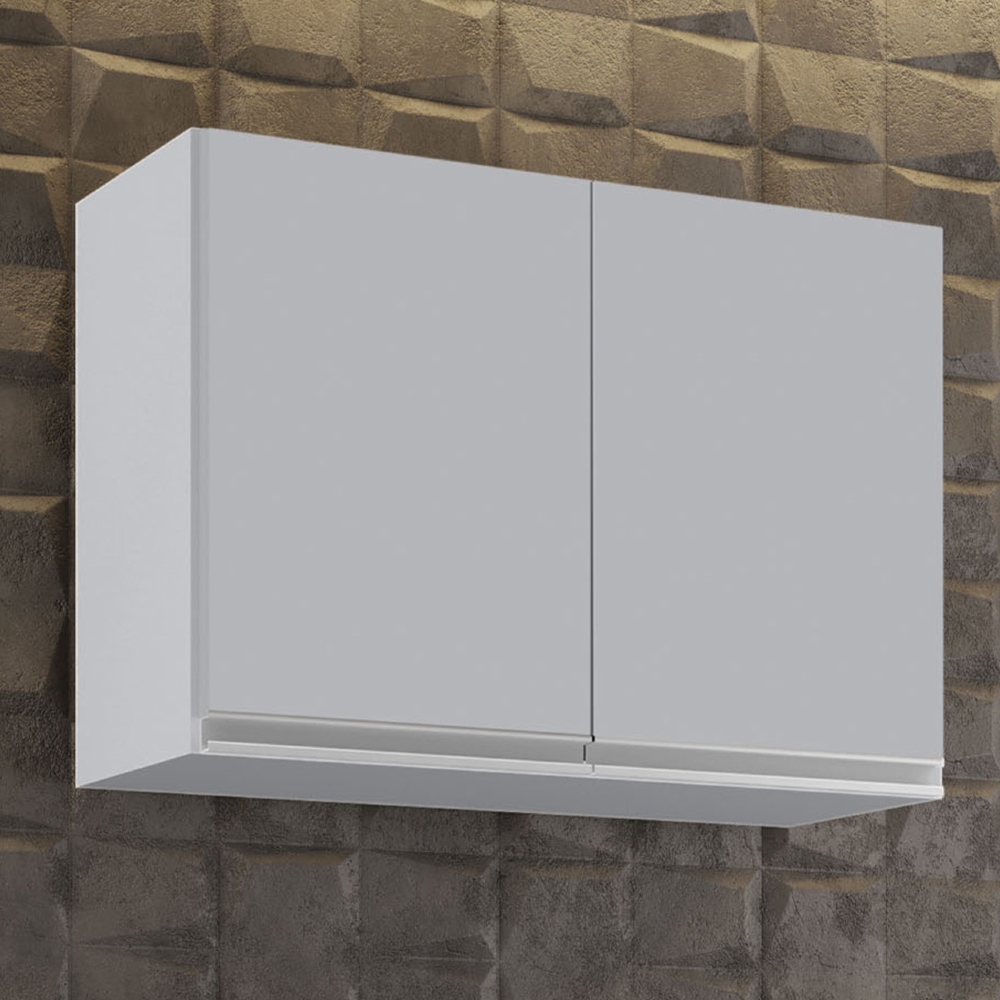 Armário de Cozinha Aéreo 80cm 2 Portas Califórnia Cinza Claro - Lumil