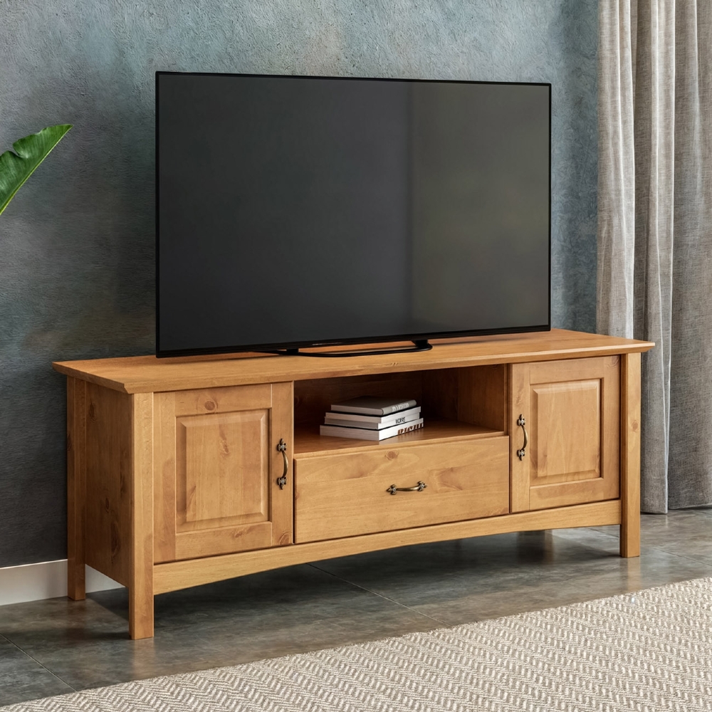Rack TV 60 Pol 160cm Madeira 2 Portas Hazel Carvalho Z25    - Mpozenato
