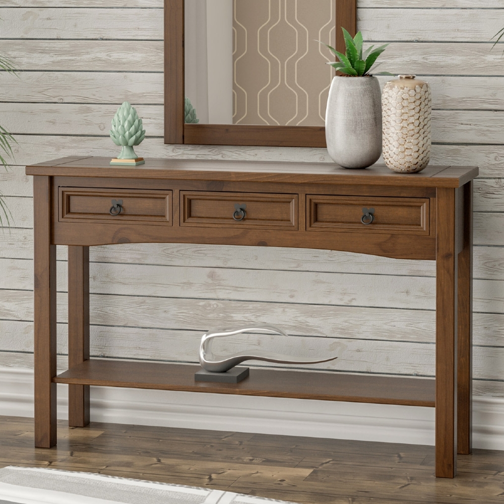 Aparador Sala de Estar 128cm Madeira 3 Gavetas Henry Imbuia Fosco Z25 - Mpozenato