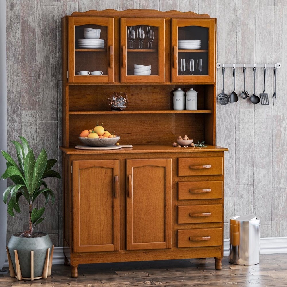 Armário Cozinha Compacta 120cm Madeira 5 Portas Kyle Imbuia Z25 - Mpozenato