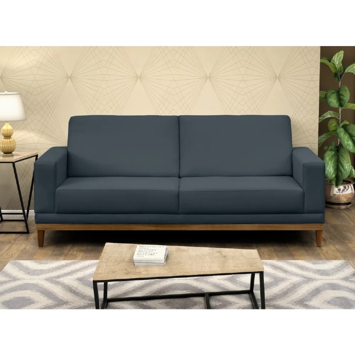 Sofá Living 145cm 2 Lugares Kayrós D05 Suede Azul - Mpozenato