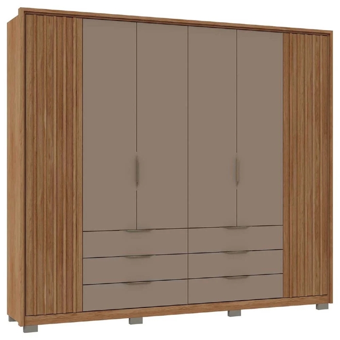 Guarda Roupa Casal 6 Portas Martin C01 Buriti/Fendi - Mpozenato