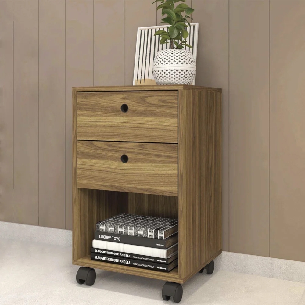 Gaveteiro Escritório 38cm 2 Gavetas e Nicho Una Mel C01 - Mpozenato