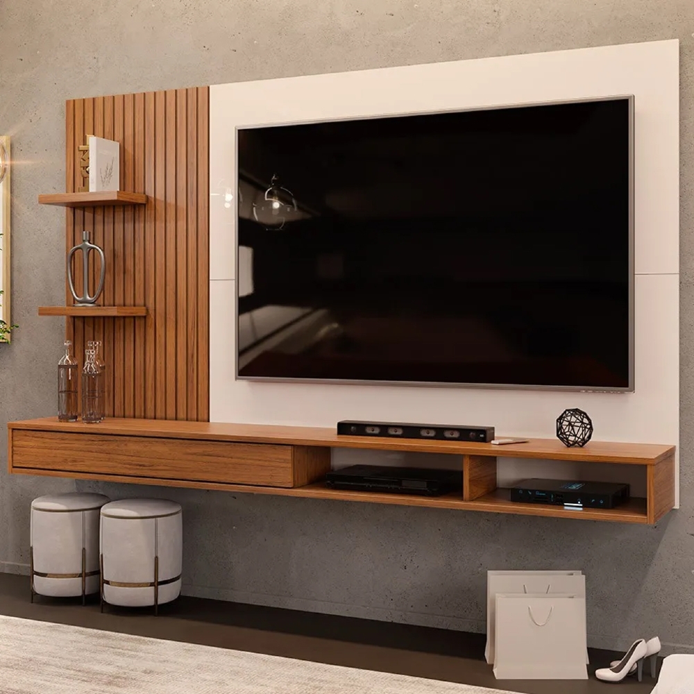 Painel Para Tv Até 60 Polegadas Bento D04 Freijó/Off White - Mpozenato