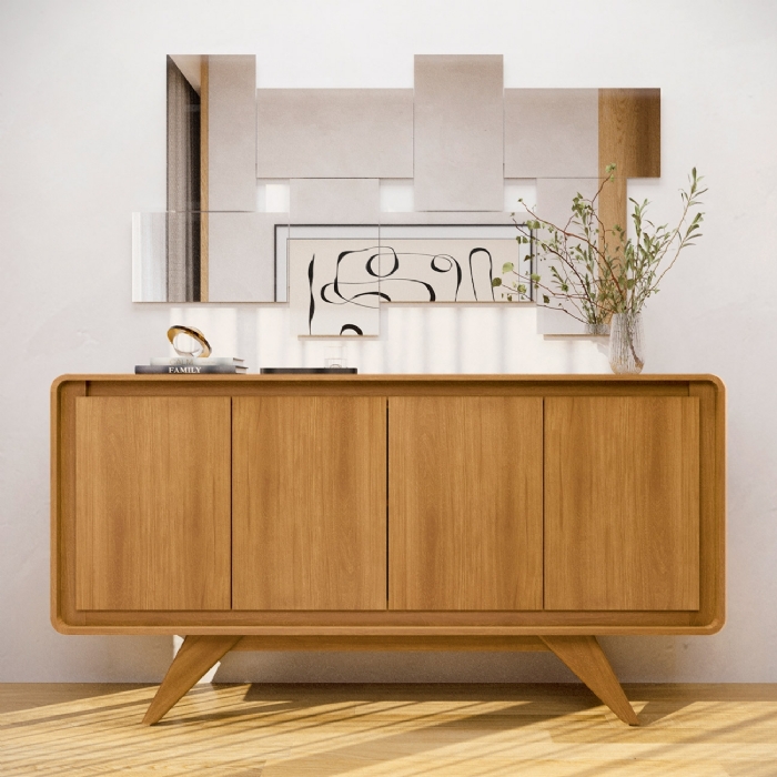 Buffet Aparador 160cm 4 Portas Orgânico Cecy Nature Z56     - Mpozenato