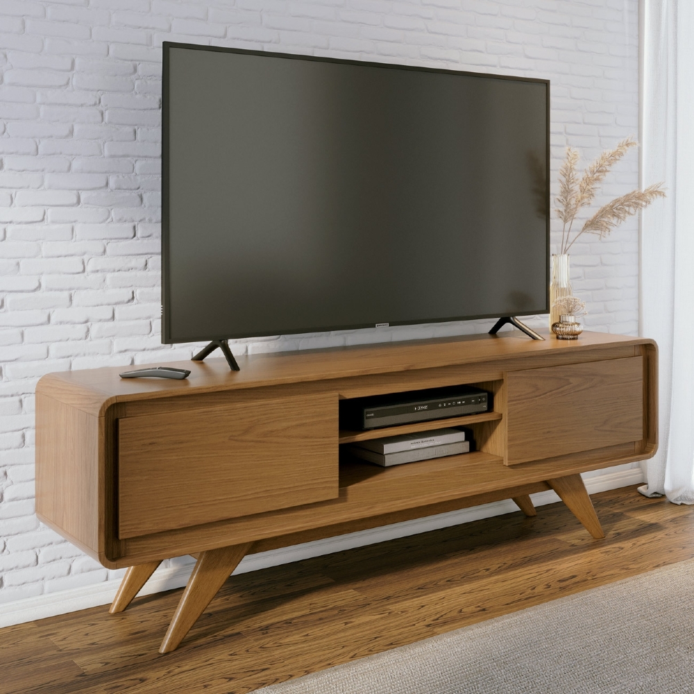 Rack TV 65 Pol 180cm Orgânico 2 Portas Cecy Nature Z56      - Mpozenato