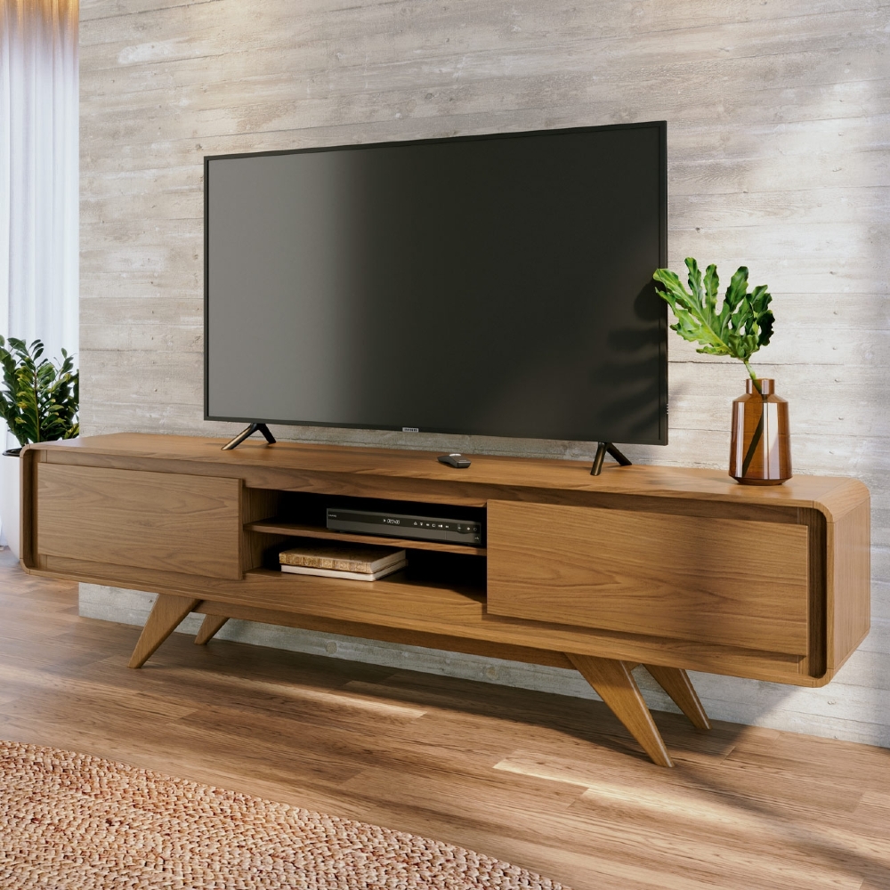 Rack TV 75 Pol 220cm Orgânico 2 Portas Cecy Nature Z56      - Mpozenato